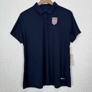 Nike Women's USA Soccer Victory Short Sleeve Polo Shirt Navy Blue NWT Size XL